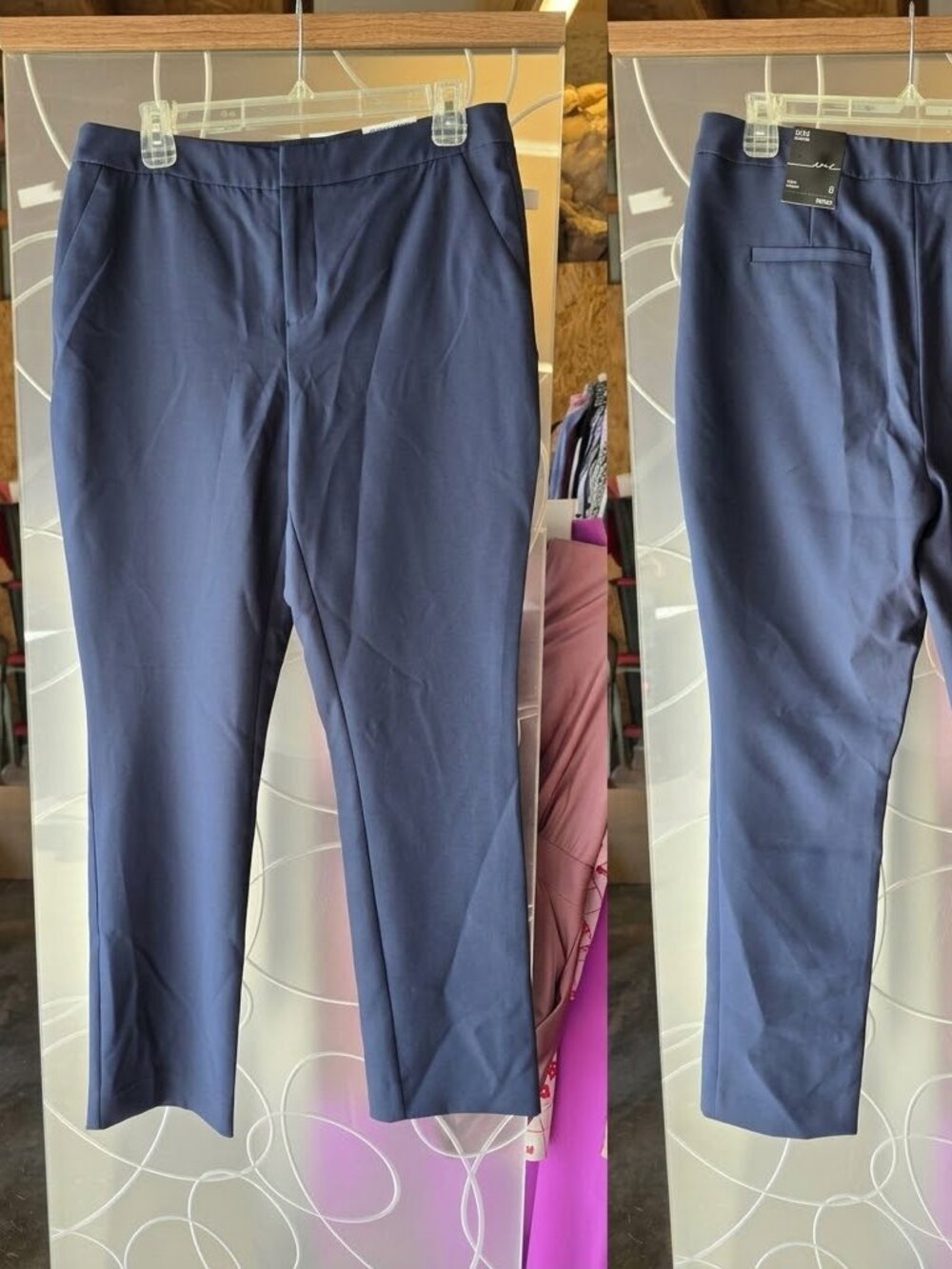 International concepts INC Navy blue NWT slim regular ankle mid rise slacks sz 8